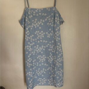 Zara Blue Flutter Sleeve Midi Sundress